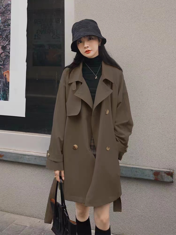 高级感英伦风衣外套女春秋2023新款中长款流行百搭大衣 